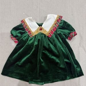 Tomas 1980’s Vintage Green and Red Holiday Dress Size 3T
